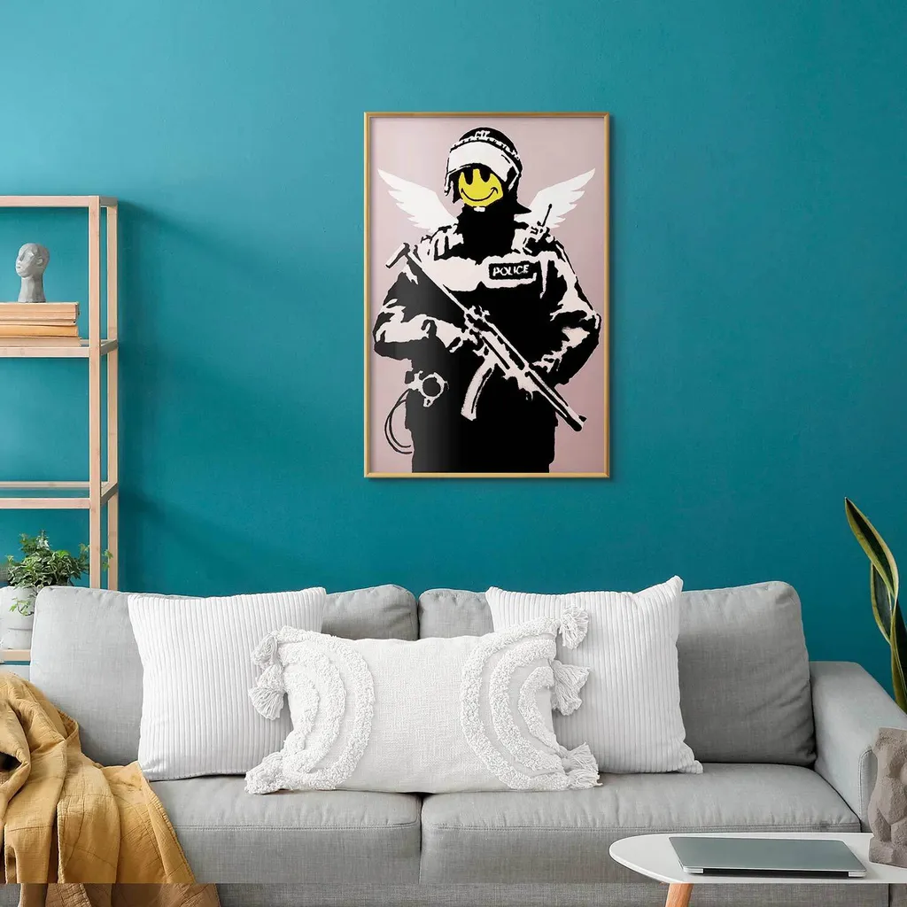 Quadro Eroe Poliziotto 40x60 Cornice Oro | Decorazione Parete Ufficio - 2