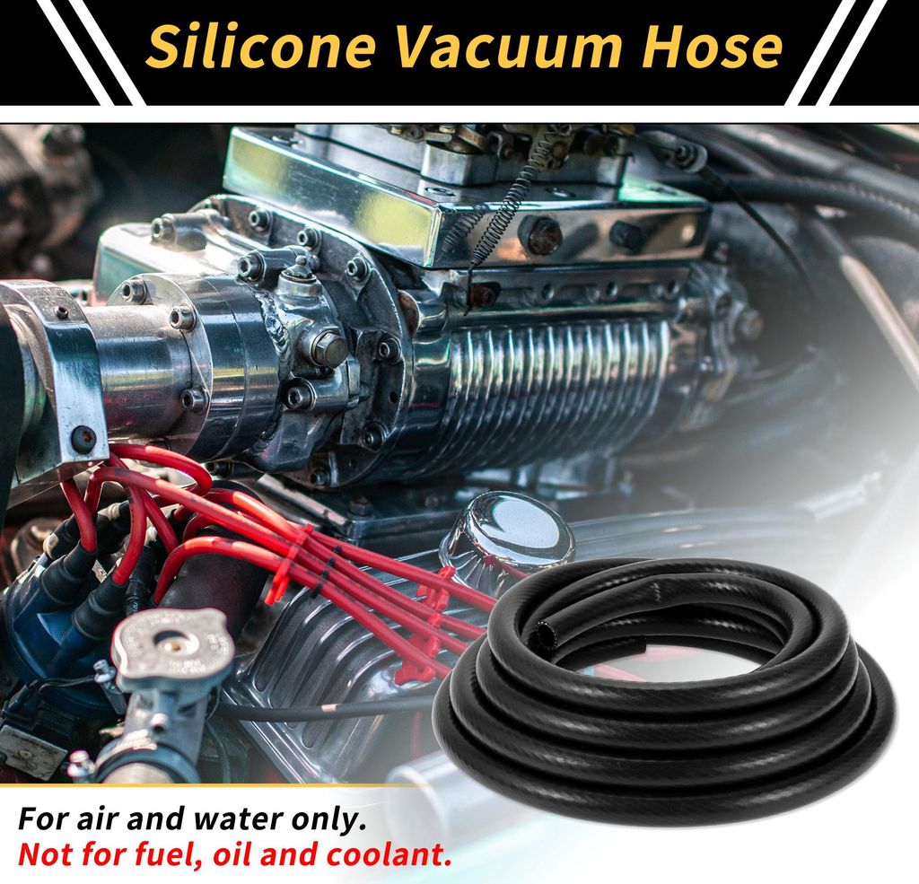 Silikon Vakuum Schlauch für Luft und Wasser 22.97ft 3/4" 19mm ID 3mm Dicke Hoch Temperatur Schwarz 1Stk