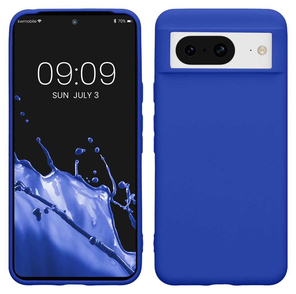 kwmobile Handyhülle für Google Pixel 8 Hülle - TPU Case - Kabelloses Laden - Schutzhülle Cover in Baltik Blau