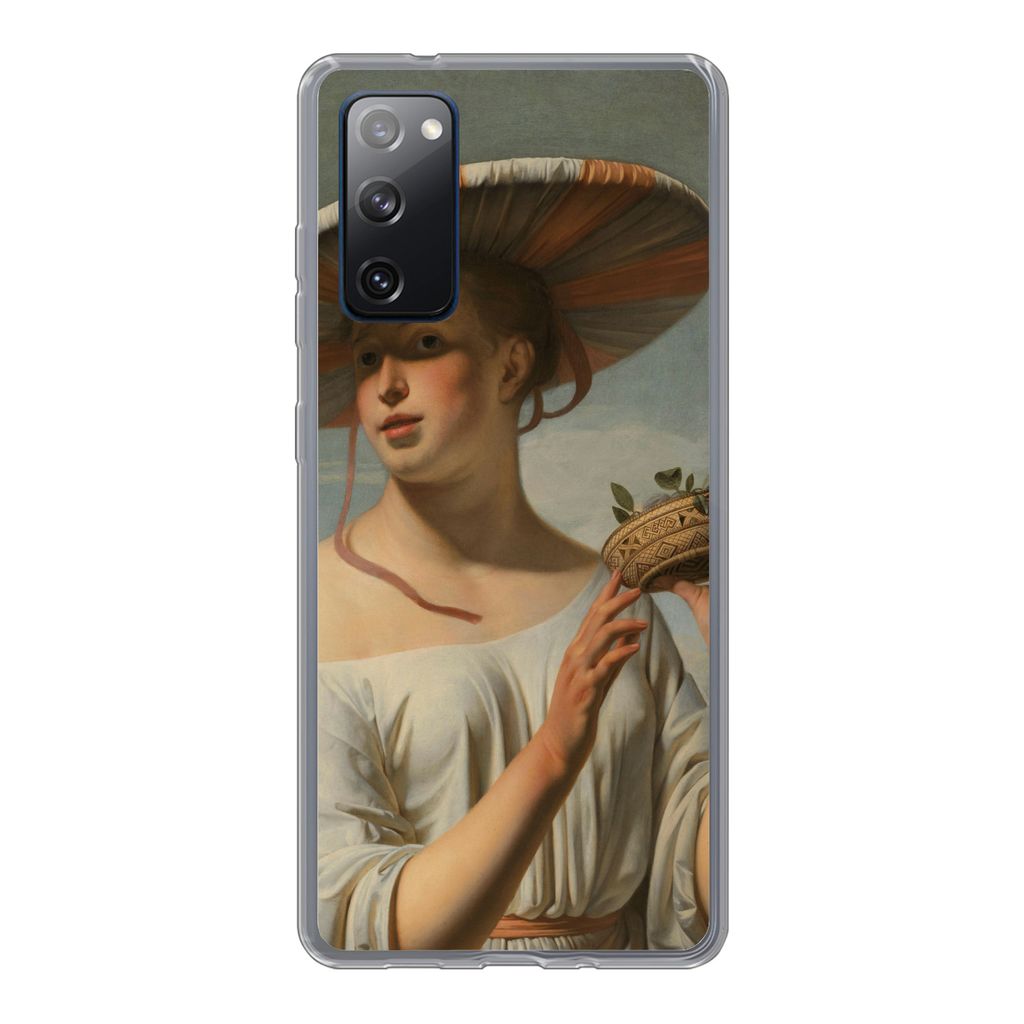 MuchoWow Handyhülle Schutzhülle Hülle für Samsung Galaxy S20 FE Mädchen mit breitem Hut - Gemälde von Cäsar Boëtius van Everdingen Siliko...