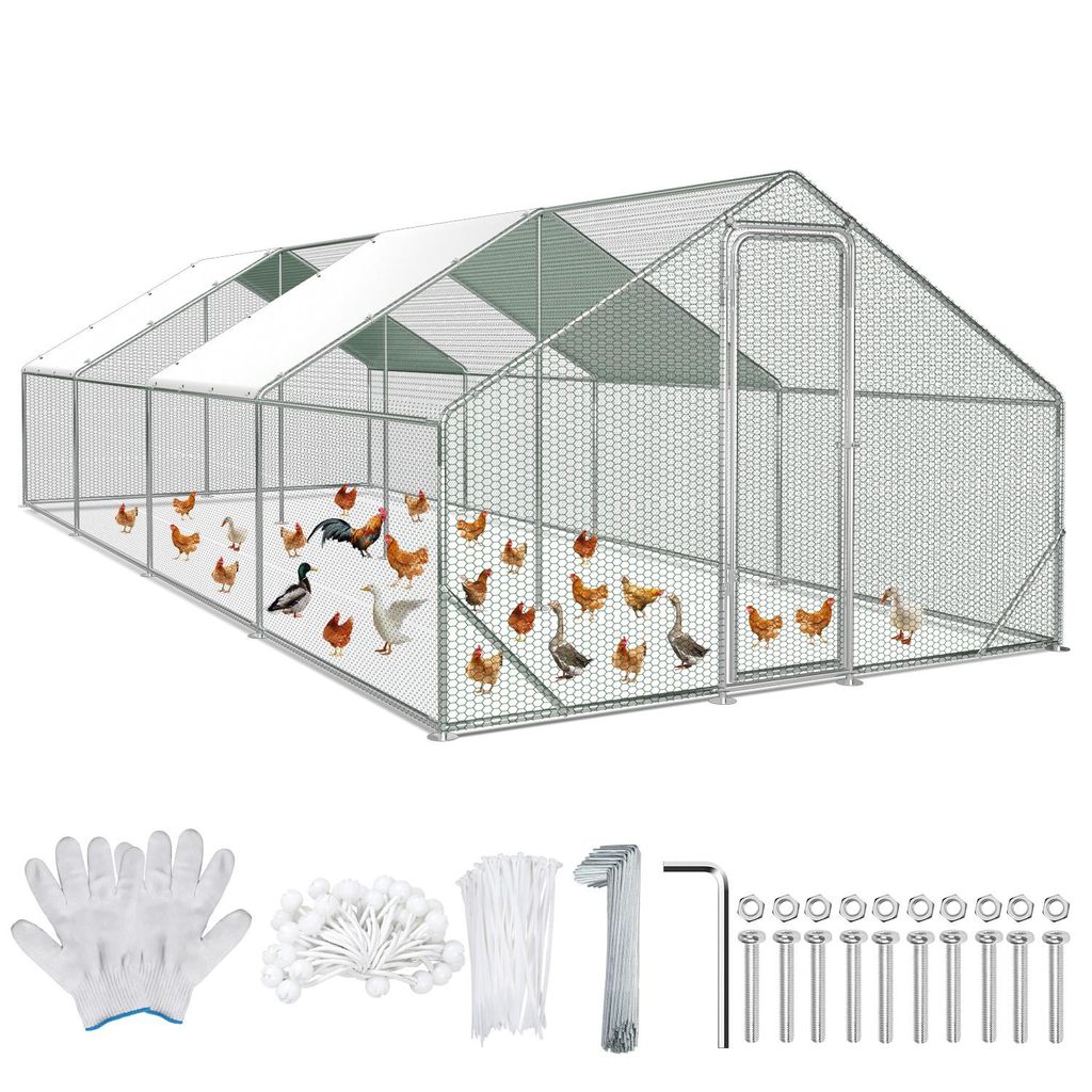 Hühnerstall 3x8x2m Hühnerhaus Freilaufgehege Tiergehege Produktbild 