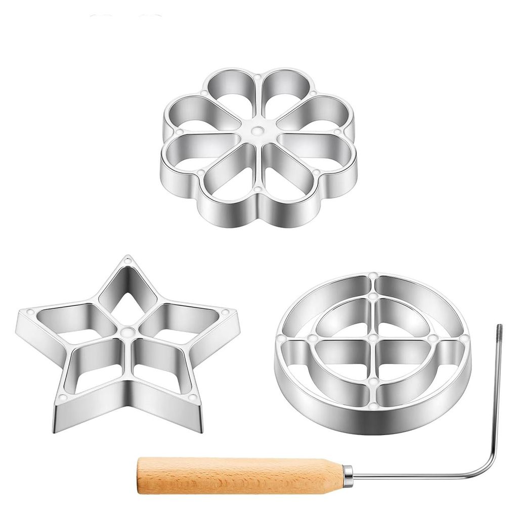 4er-Set Rosettenwaffel Form, Rosettenwaffel-Eisen Produktbild 