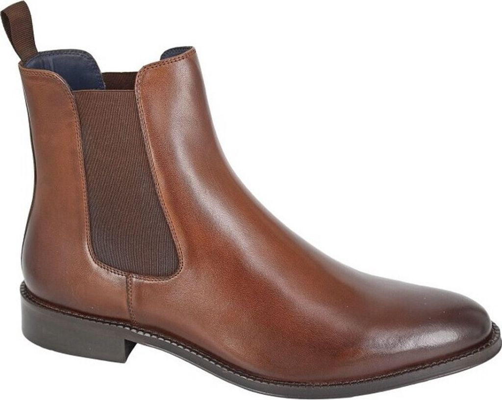 Roamers - Herren Stiefeletten, Unifarben, Leder DF2467 (43 EU) (Dunkelbraun)