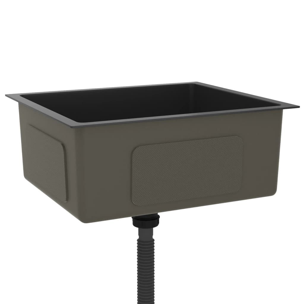 Cloris DesignMöbel Spülen - Schwarz Handgemachte Einbauspüle Schwarz Edelstahl Schlichtes6796002