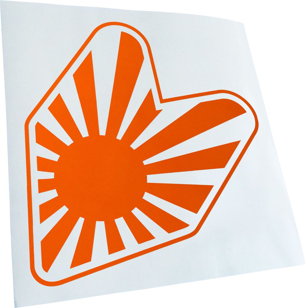 Kiwistar - Autoaufkleber - orange - 30 x 30 cm - JDM Japan Fahrer - Heckscheibenaufkleber - Aufkleber für Auto Kfz Fahrrad, LKW, Truck Mofa
