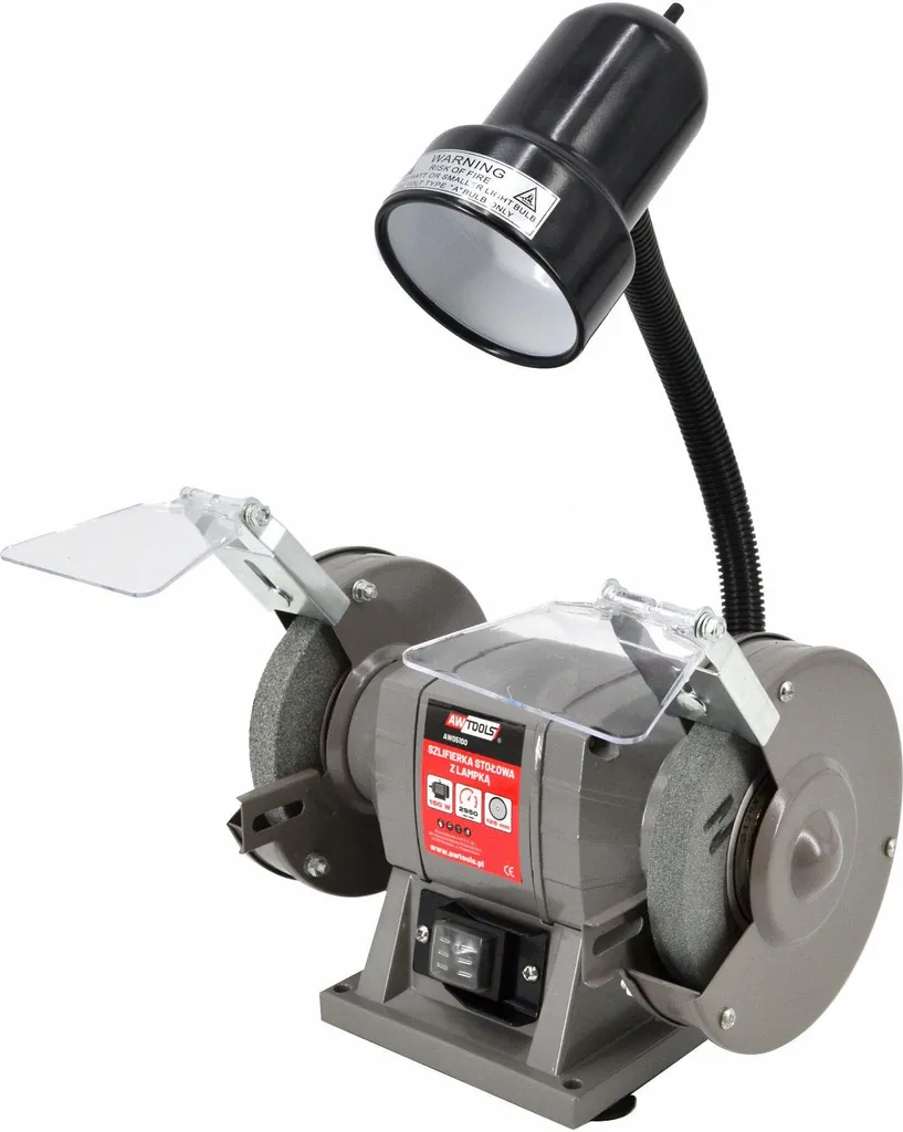 Awtools Meuleuse d'établi 150mm 300W avec Lampe LED Intégrée - Fiable