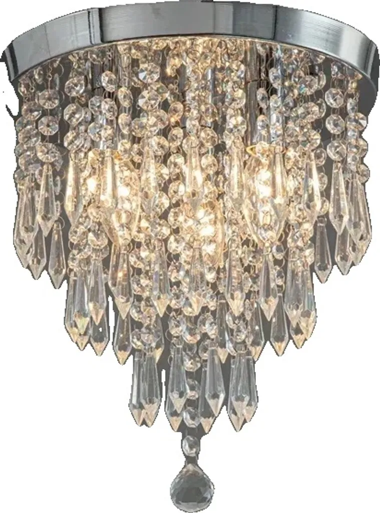 Plafonnier pour chambre et salon design cristal argenté culot E14