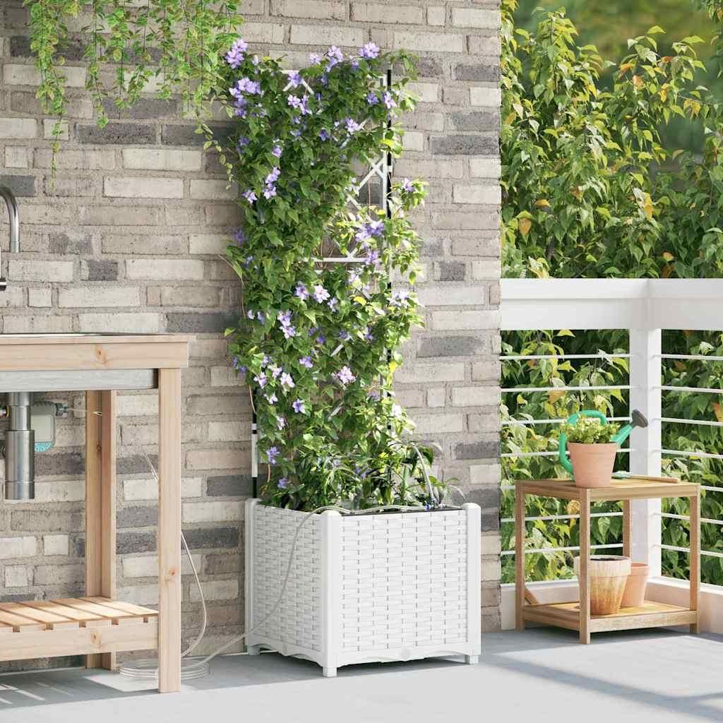 Maison Exclusive - Garten-Pflanzgefäß Weiß 40 x 40 x 142 cm Kunststoff