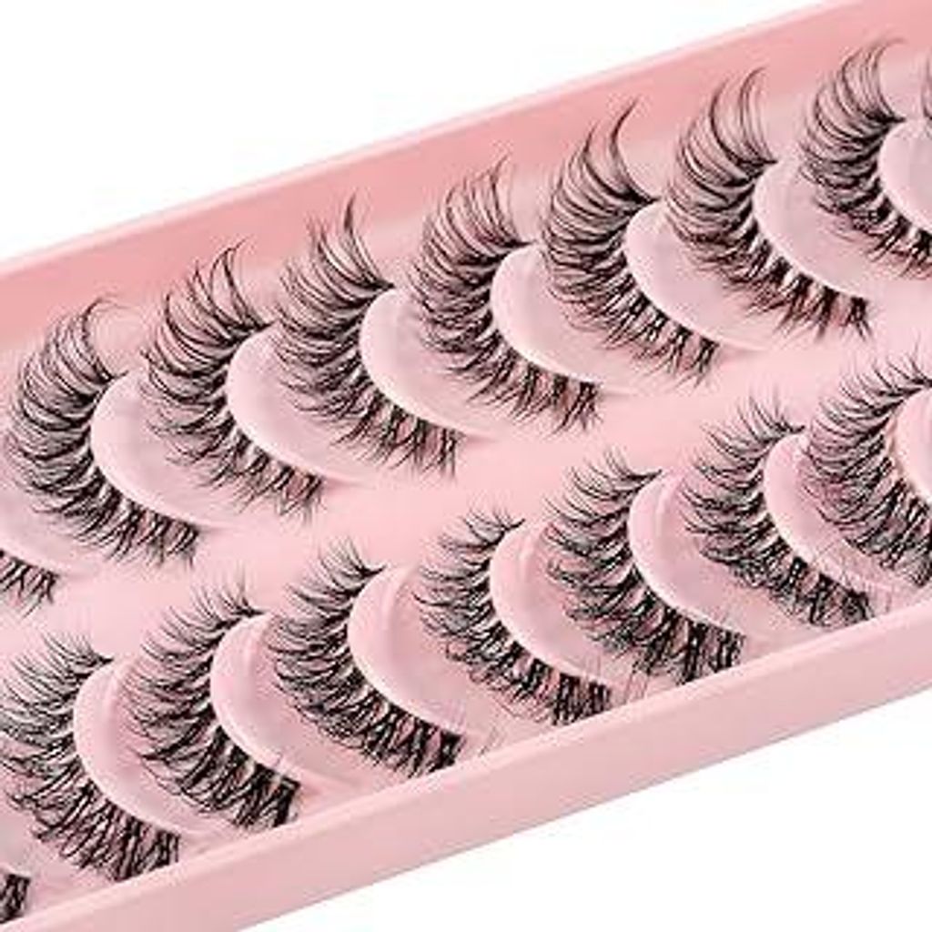 3D Falsche Wimpern,Natürliche Wimpern, Pure Handgemacht Natürlicher Look Flauschige Künstliche Wimpern,Multipack Strip Lashes 10 Paare (HY25)