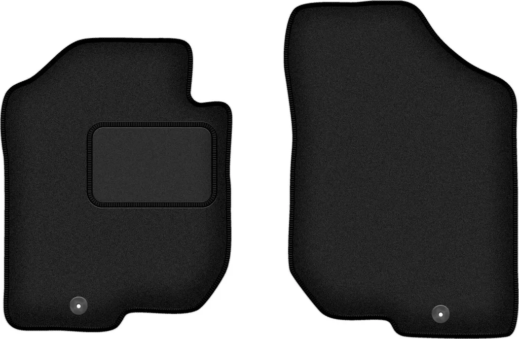 Wielganizator tappetini auto velours anteriori adatto per Kia Carens III (2006-2010, 7 persone) neri, set 2 pz, con fissaggi