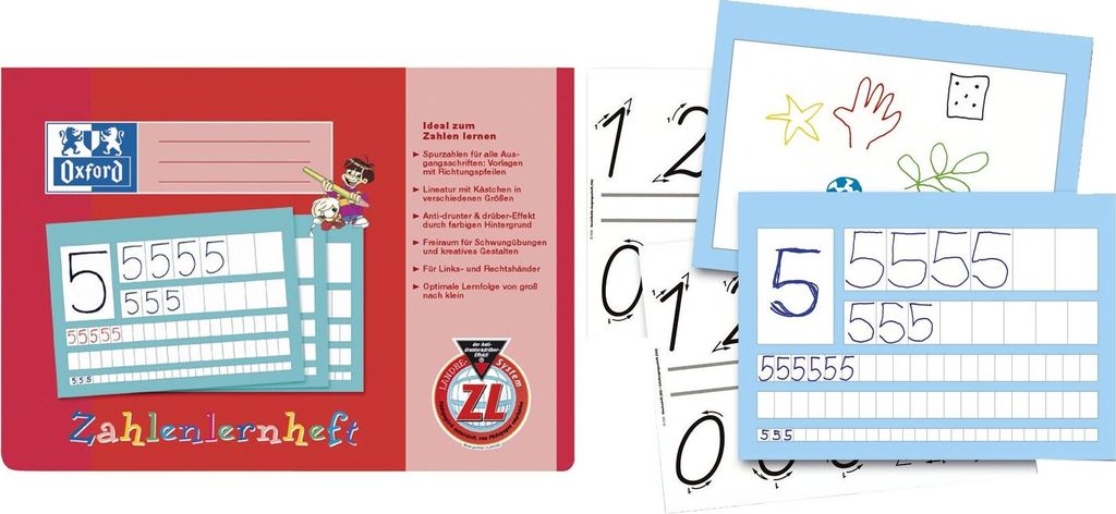 Oxford Zahlenlernheft A4 quer 16 Blatt Zdjęcie produktu 