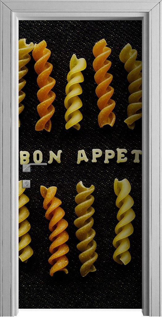 Tür Selbstklebende 90x210 cm Türfolie Türtapete Klebefolie - Bon appetit Inschrift Gemüse