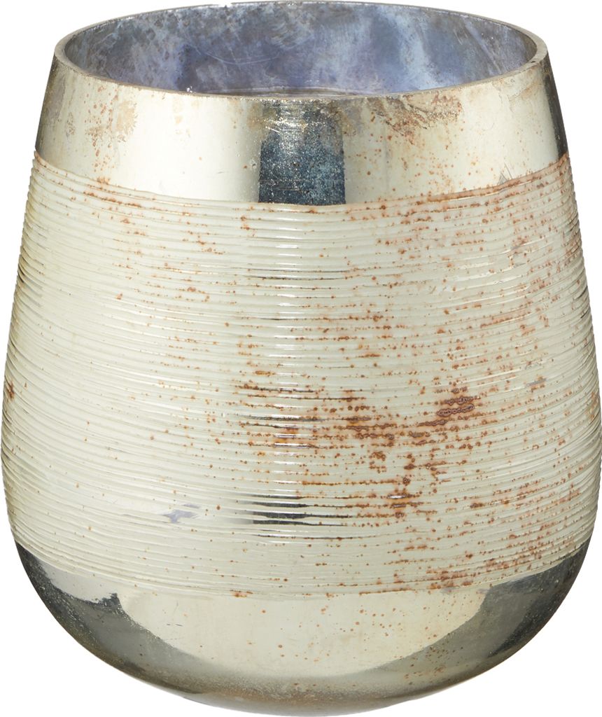 Windlicht Teelicht Glas gold Shabby Vintage Teelichthalter Bauernsilber Mandala Ø ca. 12 cm - Höhe ca. 12,5cm - Öffnung Ø ca.9 cm
