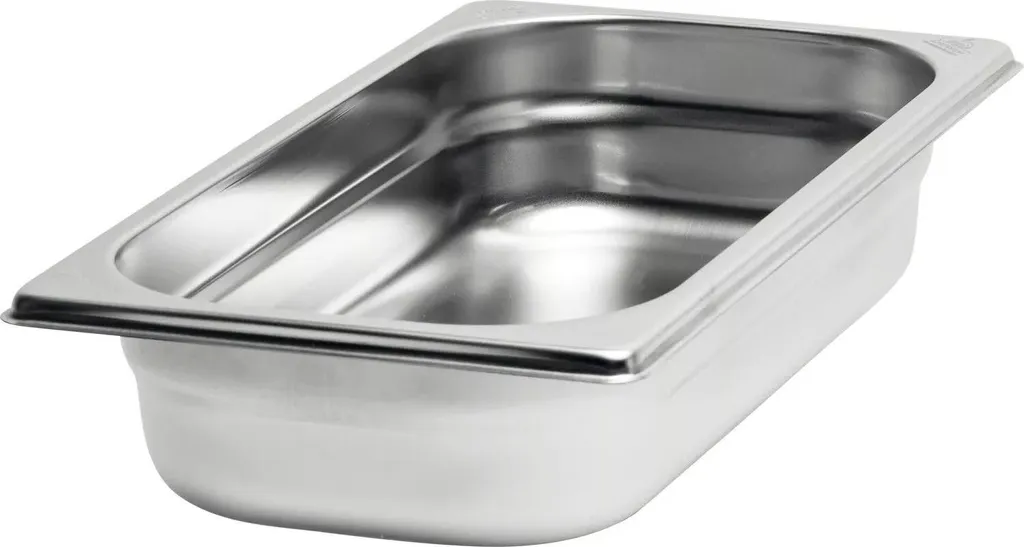 Bac GN 1/3 Rieber en Acier Inox 18/10 de 65mm de Profondeur et 2 Litres