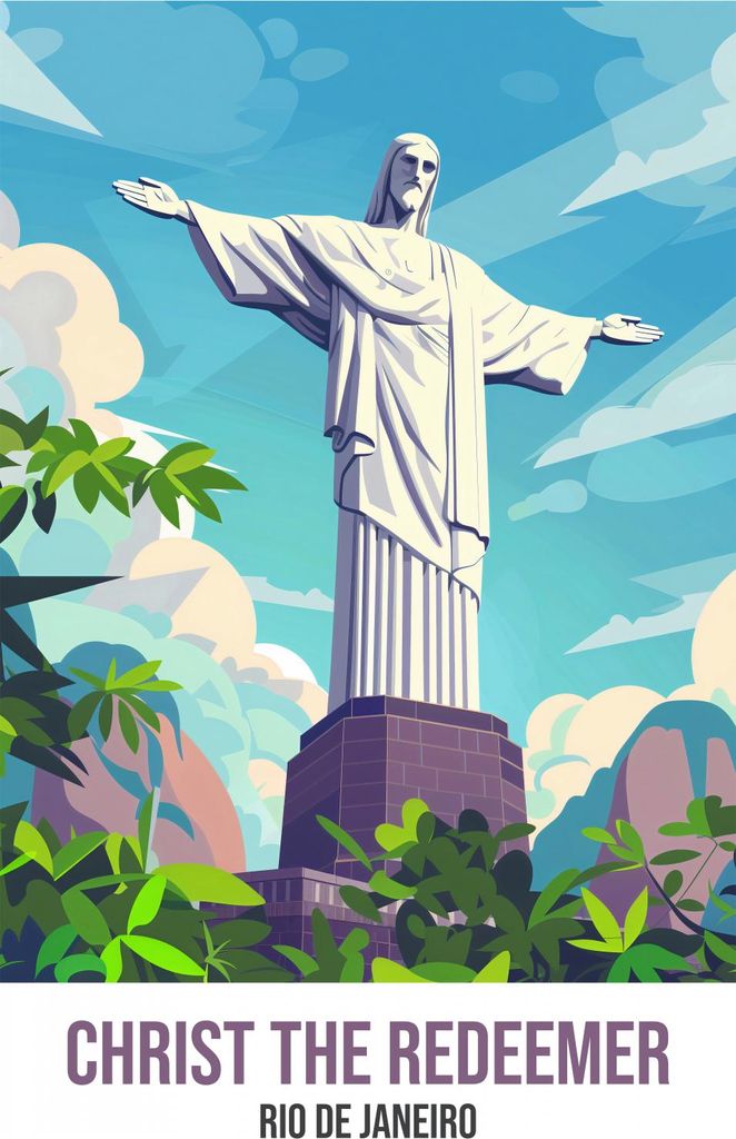 Plakat 25x35cm Christus der Erlöser, Rio de Janeiro