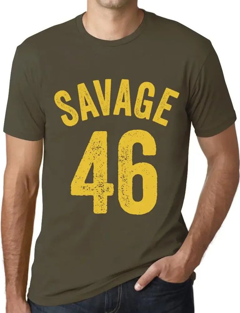 Herren Grafik T-Shirt Savage 46 Geschenk 46. Geburtstag Jahrestag 46 Jahre Jubiläum 46 Jährige Mann Jahrgang 1978 Kurzarm Lustige Druck
