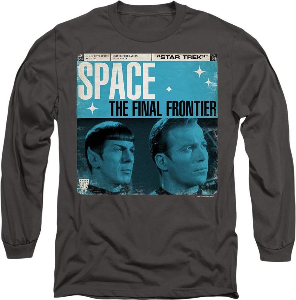 Star Trek - "Final Frontier" T-Shirt für Herren/Damen Uni TV9511 (XXL) (Holzkohle)
