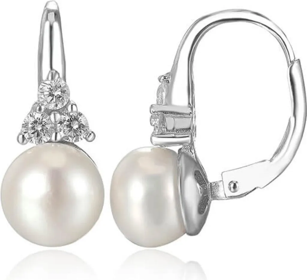 Puces d'oreilles perles de culture et argent 925 - Bijou de luxe Femme