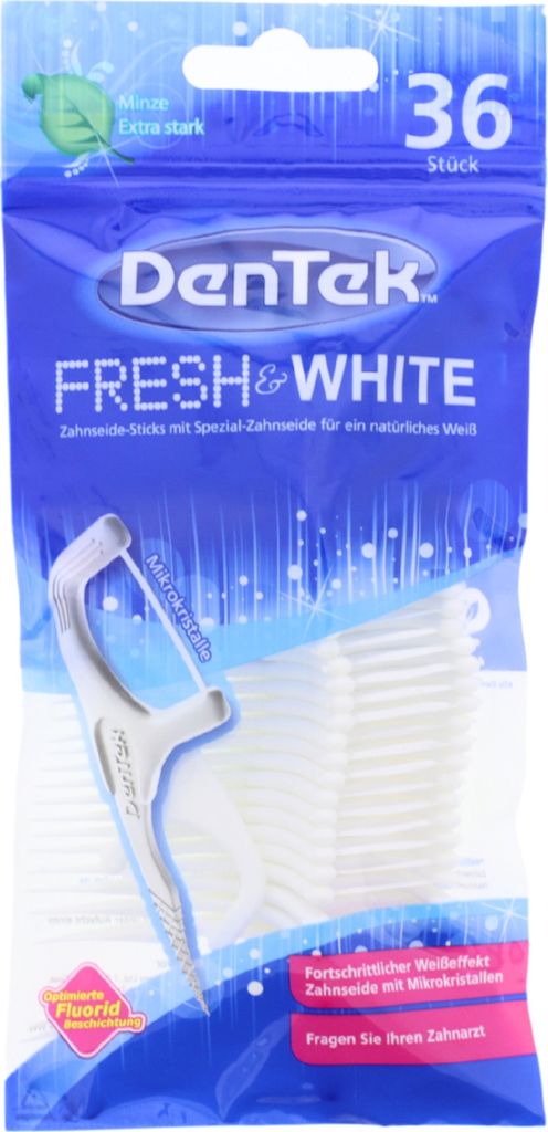 DenTek Fresh & White Zahnseide Sticks 36 Stück mit Produktbild 