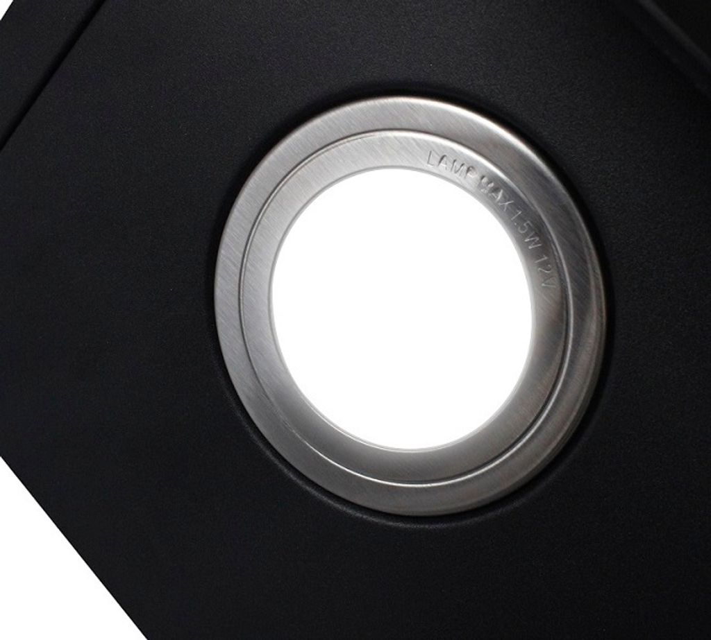 Dunstabzugshaube Schräghaube Kopffrei 60 cm Schwarz Produktbild 5