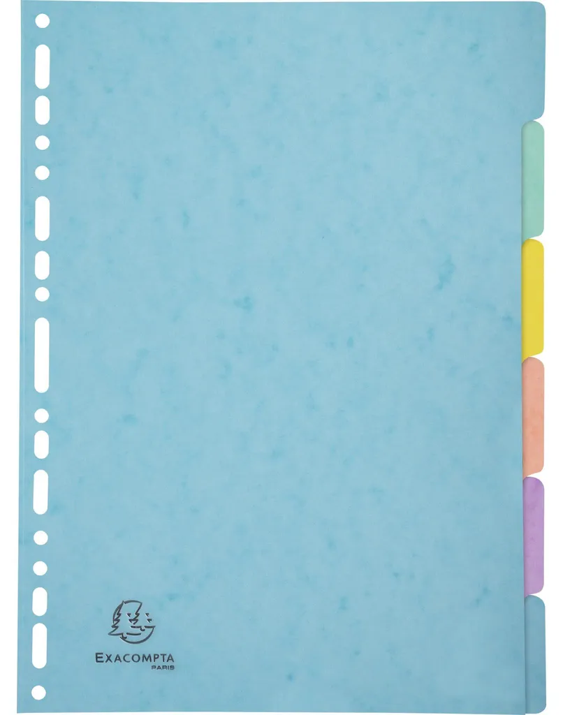 Exacompta 7706E - 25 Intercalaires Aquarel 400g A4 avec 6 Positions