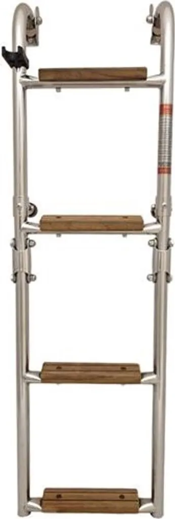 Échelle de bain pour bateau de plaisance pliante inox et marches teck