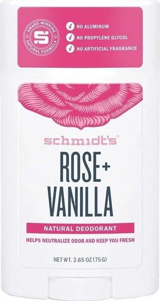 Schmidt's Naturals Deodorant Stick Rose Vanille