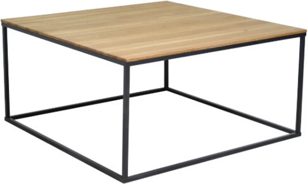 Table basse de salon pour apéritif chêne massif KIRTONA 75x75 cm