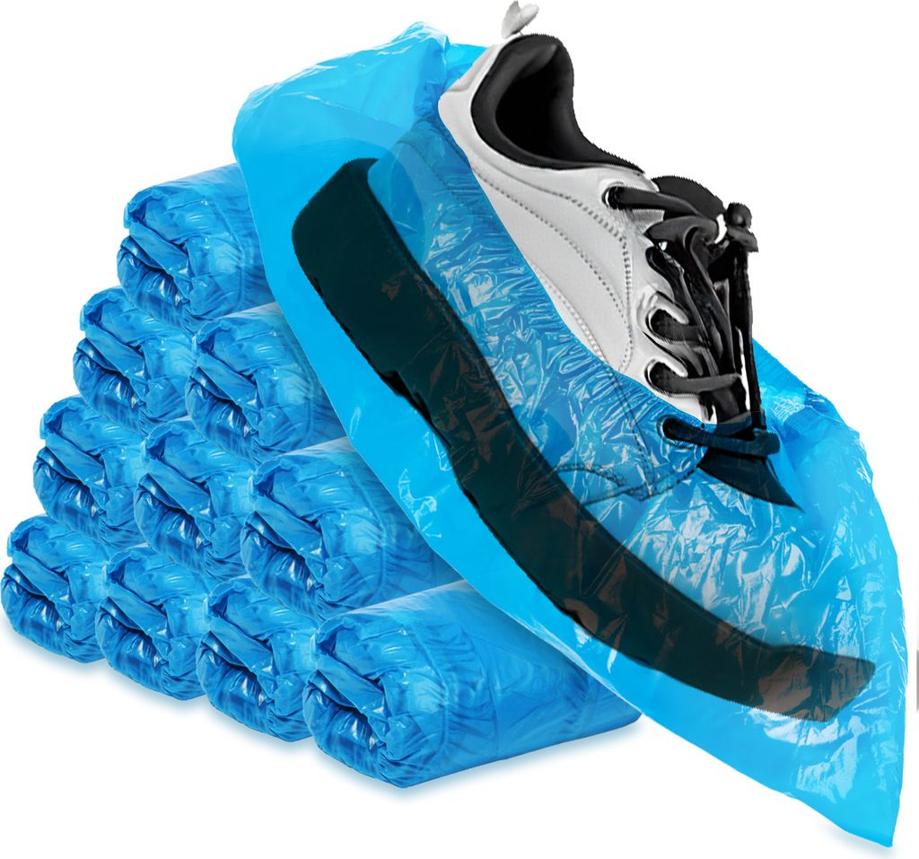 com-four® 100x Einweg Überziehschuhe 3g je Überzieher - Produktbild 