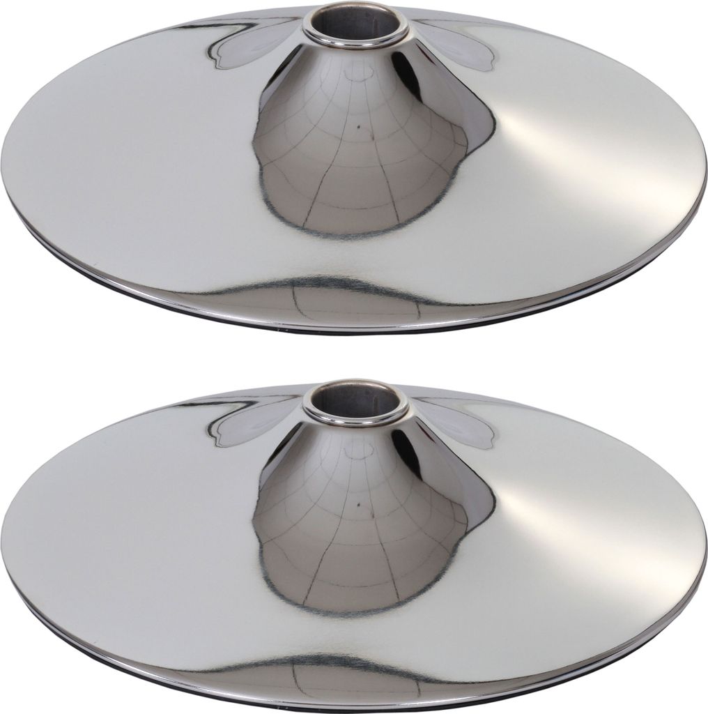 2er-Set Fußteller Fußplatte Fuß für Barhocker Barstuhl Drehstuhl Esszimmerstuhl, chrom Ø 45cm