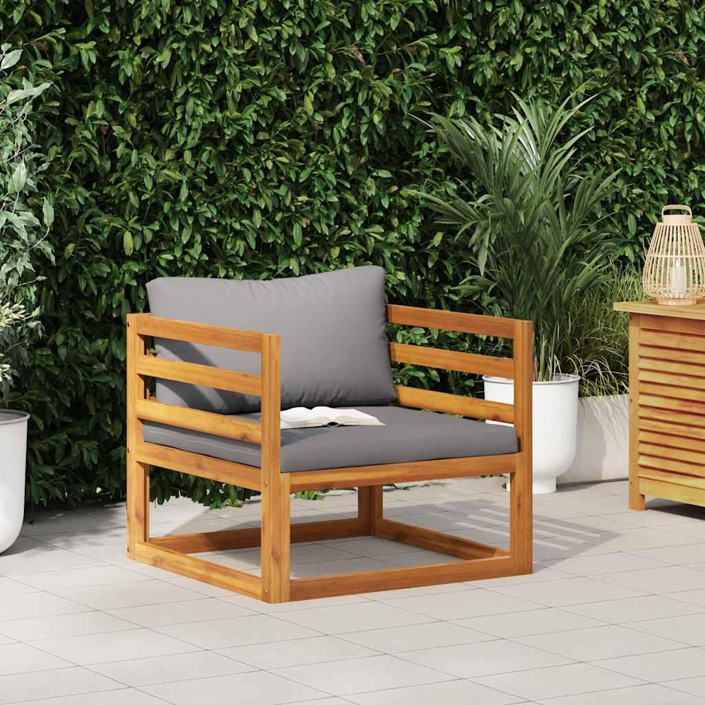 Maison Exclusive - Gartenstuhl mit Dunkelgrauen Auflagen Massivholz Akazie