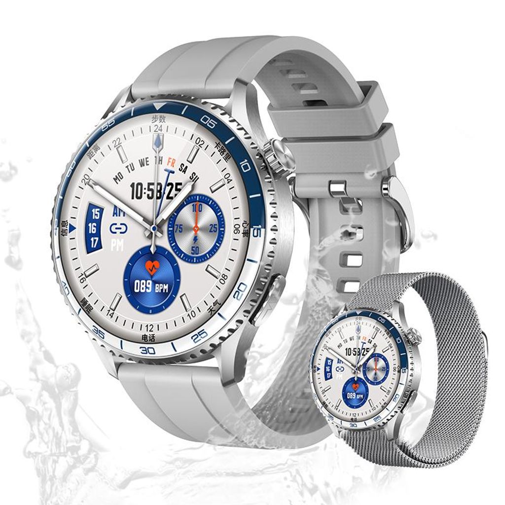 Valdus Herren Smartwatch – IP67 Wasserdicht, Telefonfunktion, Fitness-Tracker mit Herzfrequenz-, SpO2- & Temperaturmessung – Grau