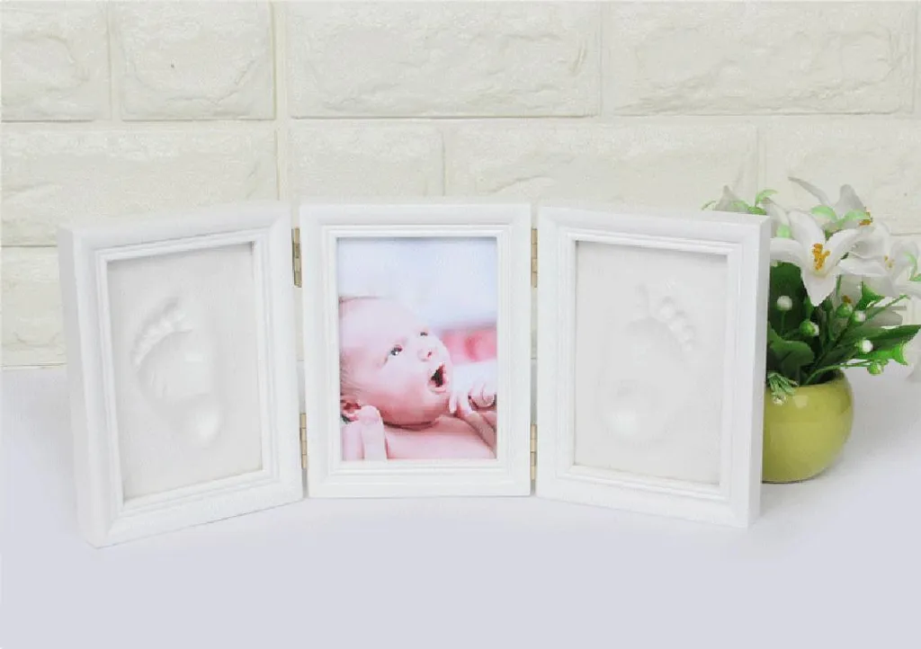 Kit Empreinte Bébé Cadre Photo en Argile pour Nouveau-Né avec Souvenirs