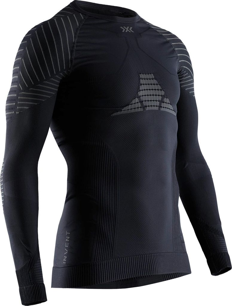 X-Bionic Invent 4.0 Herren Rundhals-Shirt mit langen Ärmeln, ideal für Wintersport, optimale Thermoregulation und leichte Kompression - Schwarz/C...