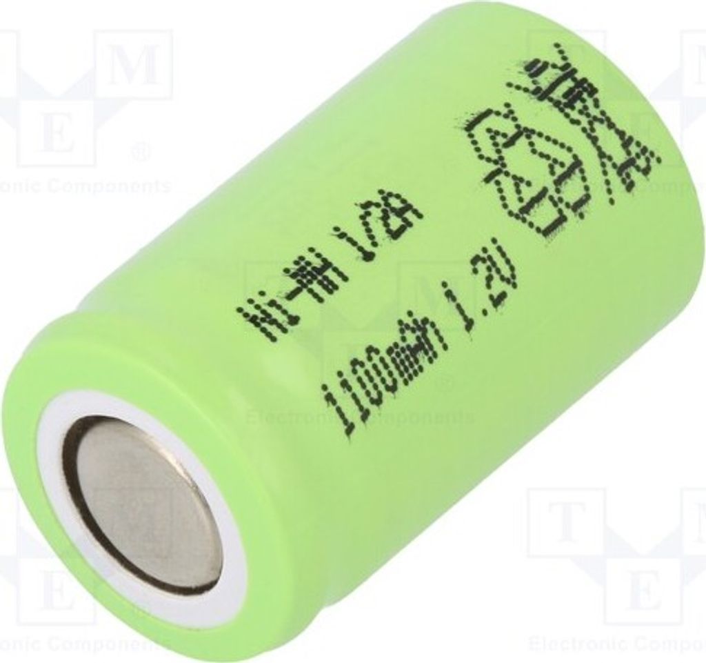 1x Batt: Ni-MH 1,2V 1/2A 1100mAh Ø16,3x27,4mm J-1/2A1100 Aus