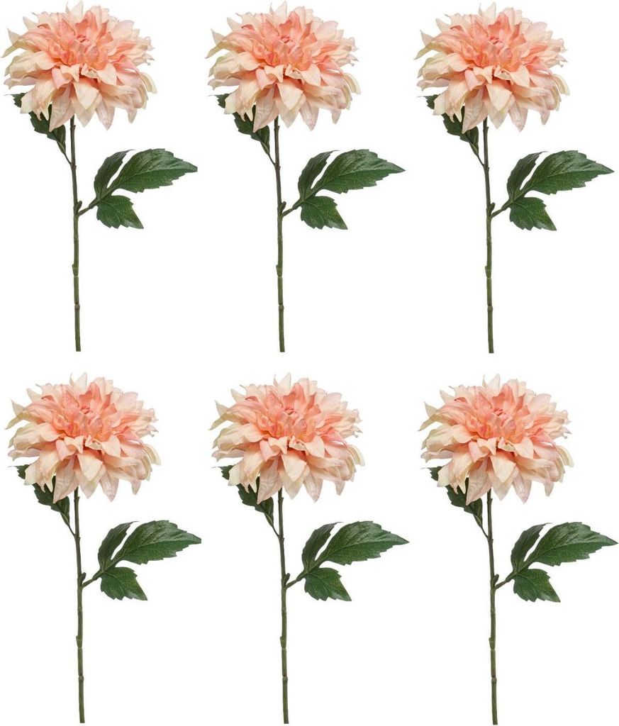 6er Set künstliche Dahlien mit XXL Blüte rosa H. 60cm Emerald Kunstblumen