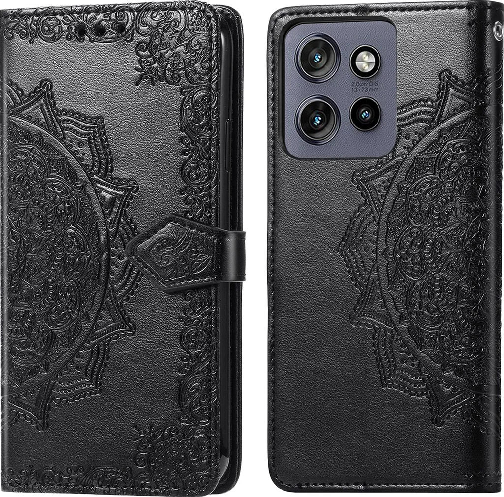 Custodia a Libro imoshion Mandala Motorola Edge 60 Neo Nero | Wallet Case