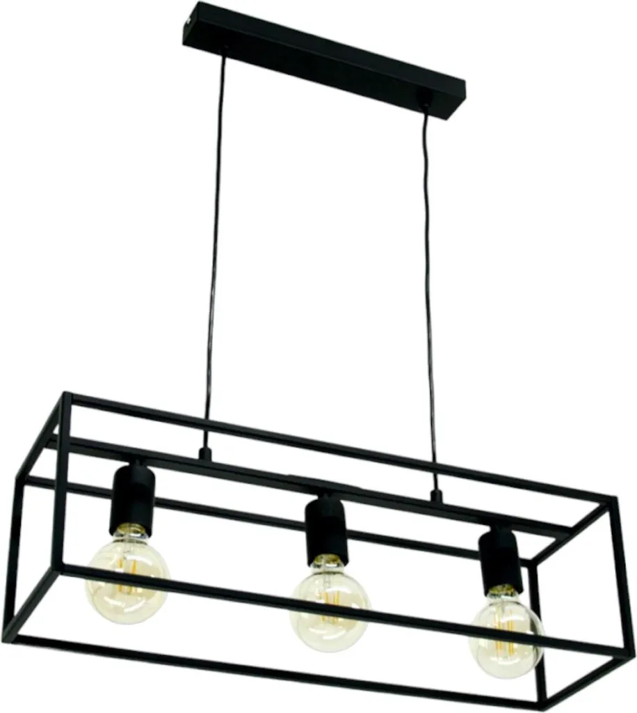 Lampada Sospensione Horus 2862/Z-B-3 Nera E27 Regolabile 3 Luci - 1