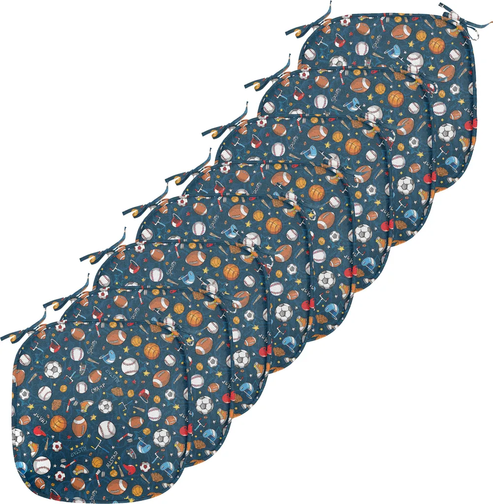 Galette de Chaise Sport 40x40 cm Imperméable avec Sangles Bleu Foncé