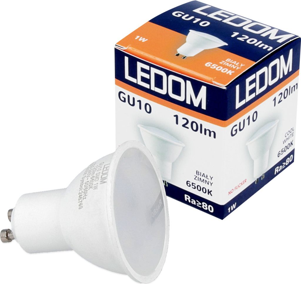 LEDOM LED GU10 1W Reflektor 120lm 100° 220-240V Kaltweiß Produktbild 