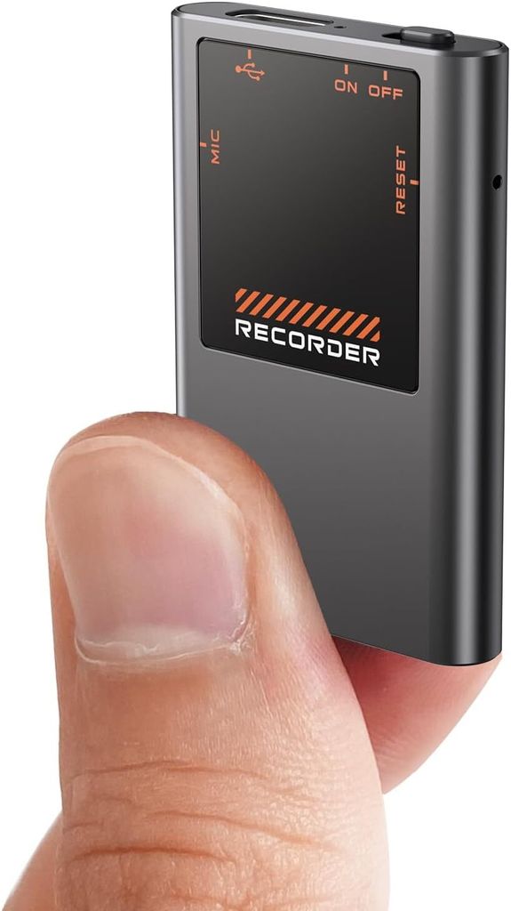 64GB Mini Digitales Diktiergerät - 3072Kbps Magnetic Diktiergerät Aufnahmegerä mit Playback, 7000 Stunden One-Touch Aufnahme mit AI Rauschunterd...