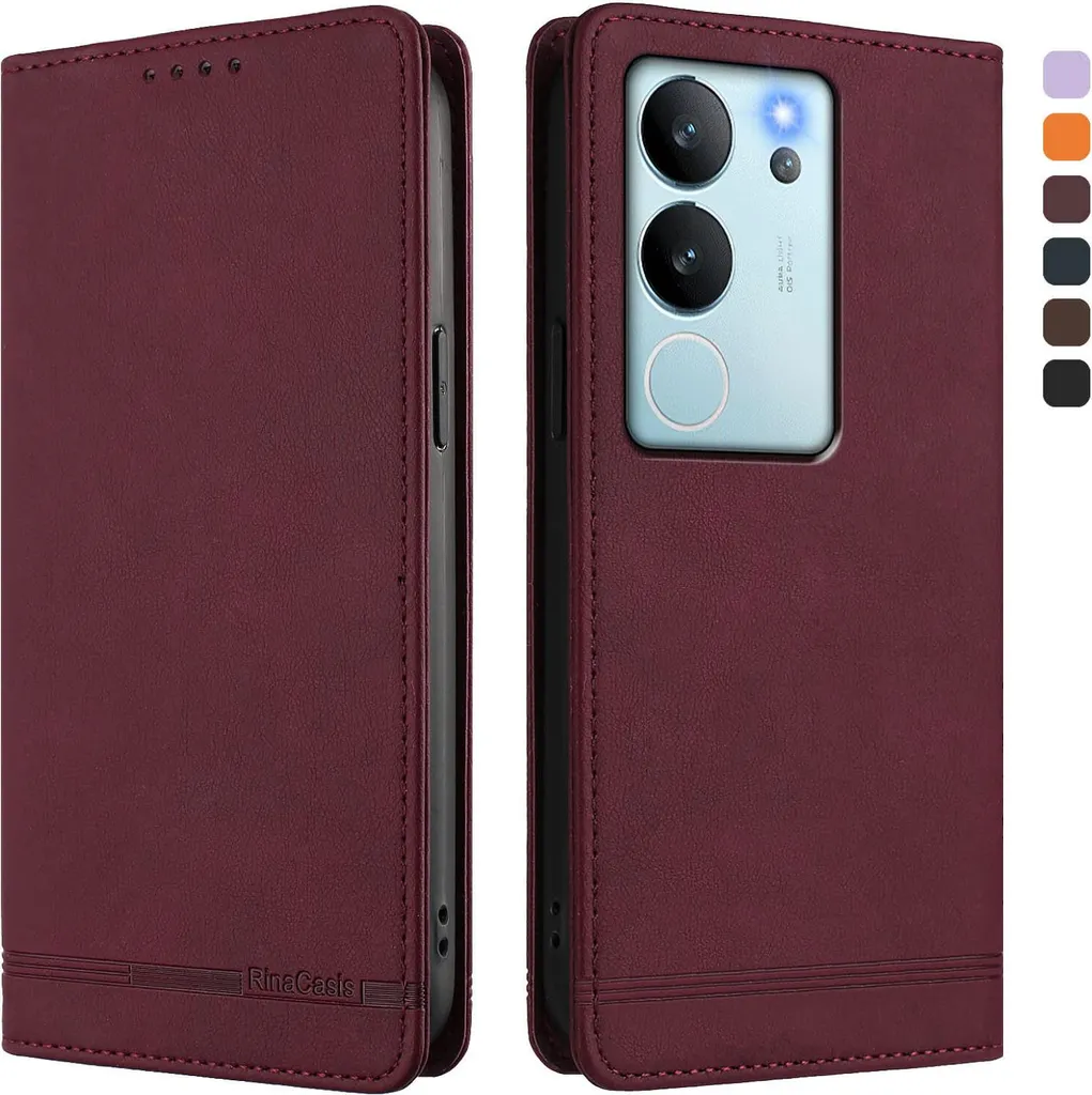 Custodia Multifunzione Vivo V29E / Y200 5G: Rosso Urban e Slot Carte