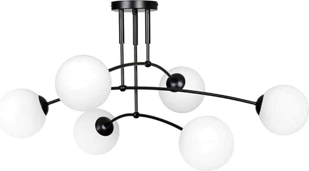 Luminaire Suspendu Toolight APP1576-6C Noir pour Table à Manger et Loft