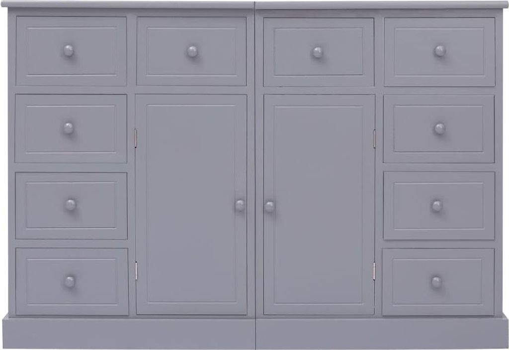 vidaXL Sideboard mit 10 Schubladen Grau 113x30x79 cm Holz