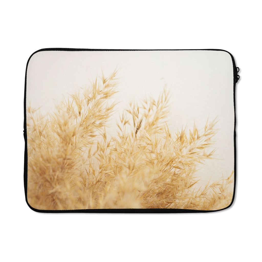 MuchoWow Laptop Hülle 17 Zoll Laptoptasche Pampasgras - Sonne - Gras - Zipper - Schutzabdeckung