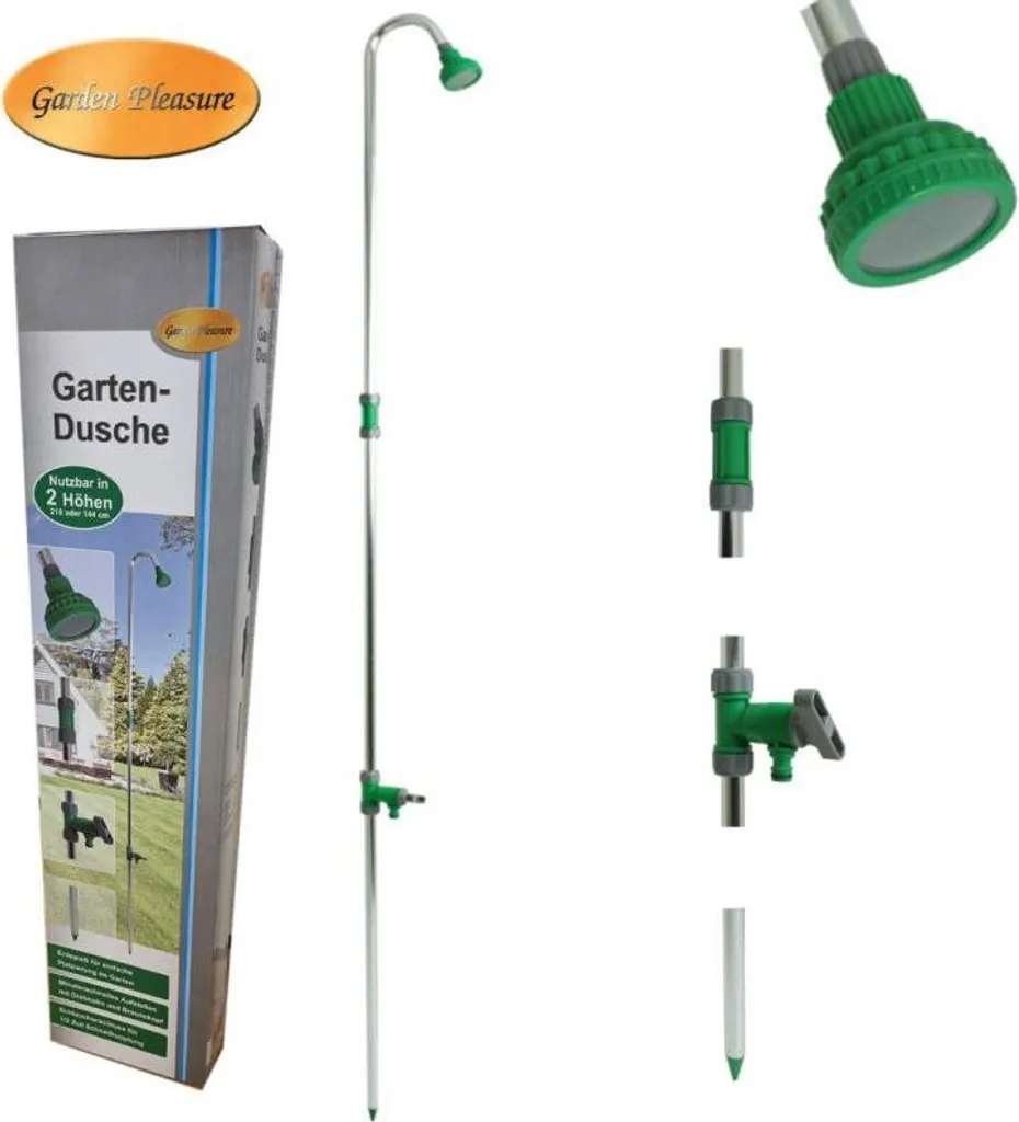 Douche de jardin en aluminium anticorrosion et ABS, hauteur ajustable 220