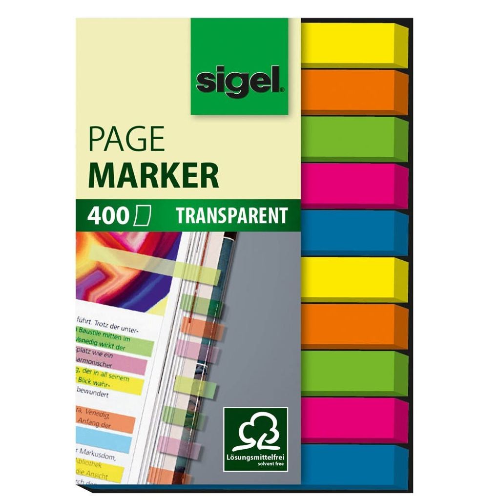 SIGEL HN617 Haftmarker, Folie, grün, blau, violett, gelb, Produktbild 