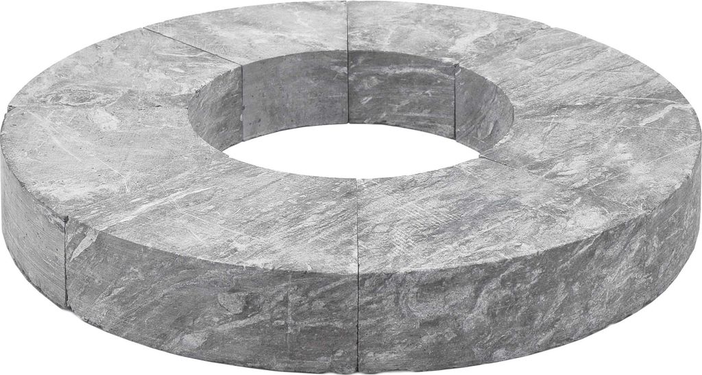 A circular stone ring made of eight segments, presented on a white background.