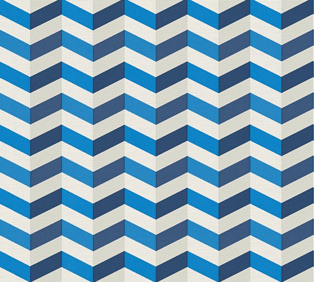 Lars Contzen Vliestapete Artist Edition No. 1 Tapete Mélodie à l`Accordeon blau grau weiß 10,05 m x 0,53 m 341231 34123-1