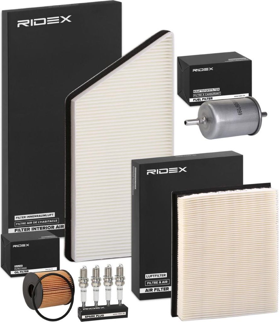 RIDEX Inspektionspaket Filterset passend für PEUGEOT 206 Schrägheck (2A/C) 206 SW (2E/K) 206 Kastenwagen 206 Stufenheck für CITROËN XSARA PICASSO
